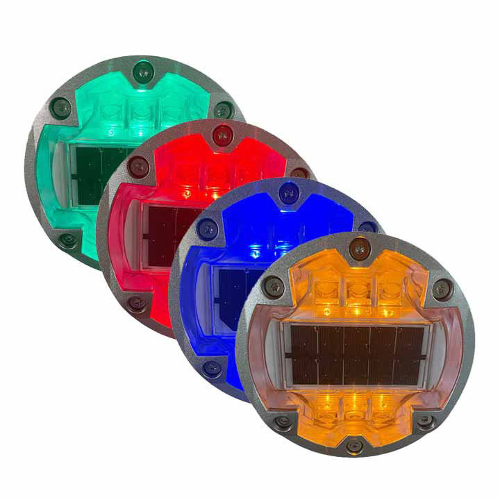 ดวงอาทิตย์ LED สต๊อดถนนที่ติดตั้งกลมอลูมิเนียม LED Flashing Cat Eye Road Markers